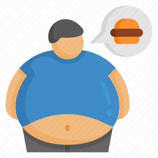 Men, fat, obesity, overweight, burger, healthy icon - Download on Iconfinder