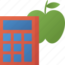 calculate, calculator, calorie, apple, healthy, diet, fruit