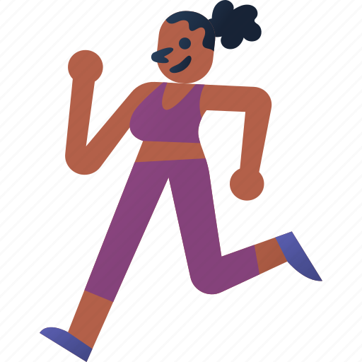 Running, woman, exercise, healthy, health, avatar, fashion icon - Download on Iconfinder