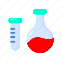 flask, tube, science, laboratory, education