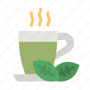 tea, green, cup, hot, drink