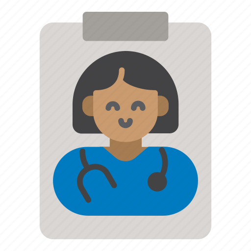 Report, doctor, female, profile, healthcare, hospital icon - Download on Iconfinder