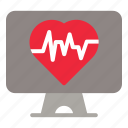 screen, monitor, rate, medical, pulse, love