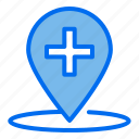 map, hospital, location, pin, medical