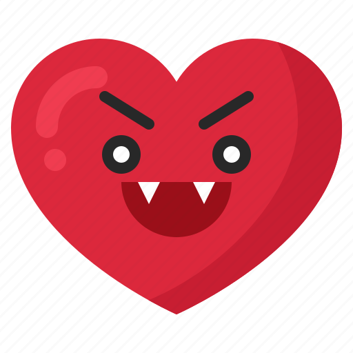 Expression, feeling, heart, emoticon, emoji, emotion, fang icon - Download on Iconfinder