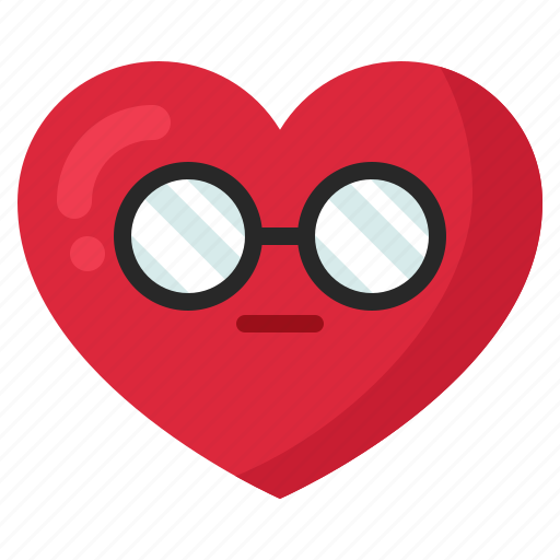 Expression, feeling, heart, emoticon, emoji, emotion, nerd icon - Download on Iconfinder