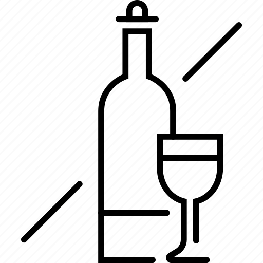 Alcohol, bottle, cognac, glass, no, wine icon - Download on Iconfinder
