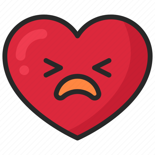 Expression, feeling, heart, emoticon, emoji, emotion, upset icon - Download on Iconfinder