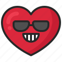 expression, feeling, heart, emoticon, emoji, emotion, cool, sunglasses