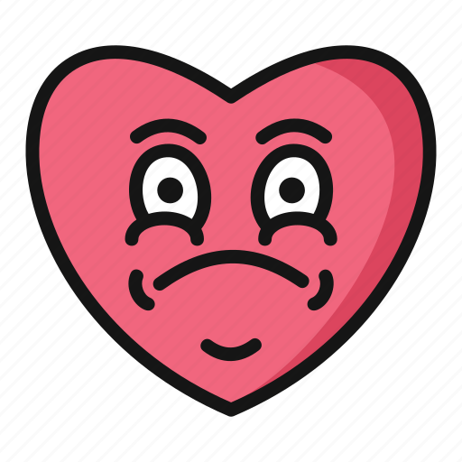 Dissatisfied, valentine day, heart, valentine, emoji, emotions icon - Download on Iconfinder