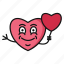 balloon, valentine day, heart, valentine, emoji, emotions 