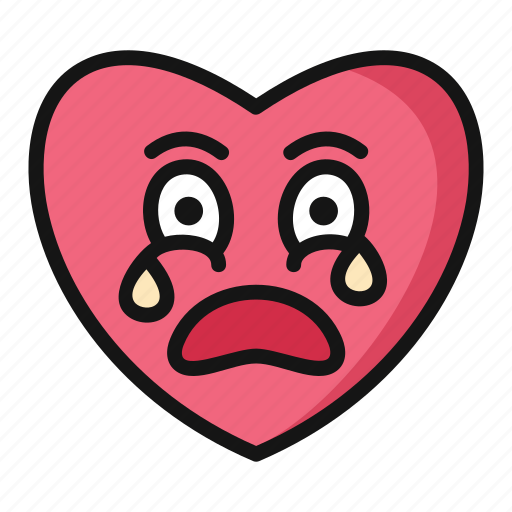 Crying, valentine day, heart, valentine, emoji, emotions icon - Download on Iconfinder