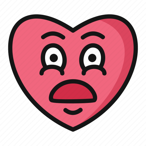 Fright, valentine day, heart, valentine, emoji, emotions icon - Download on Iconfinder