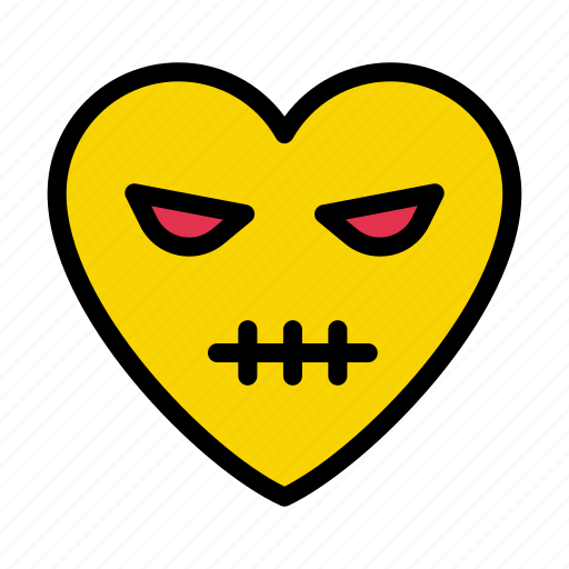 Angry, face, heart, emoji, emoticon icon - Download on Iconfinder