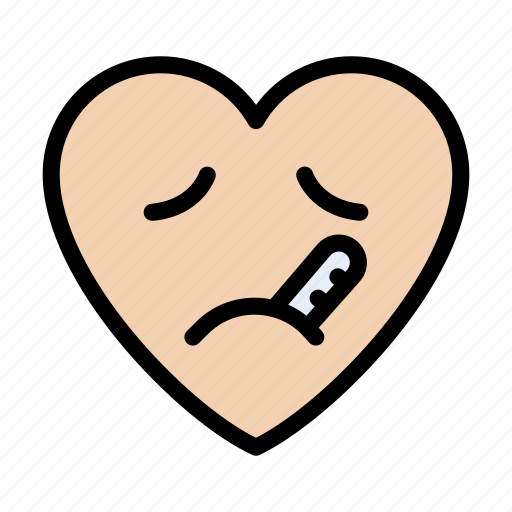 Facewiththermometer, ill, heart, feeling, face icon - Download on Iconfinder