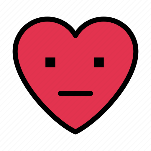 Feelingless, face, emoji, heart, smiley icon - Download on Iconfinder