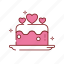 cake, heart, love, romance, valentine 