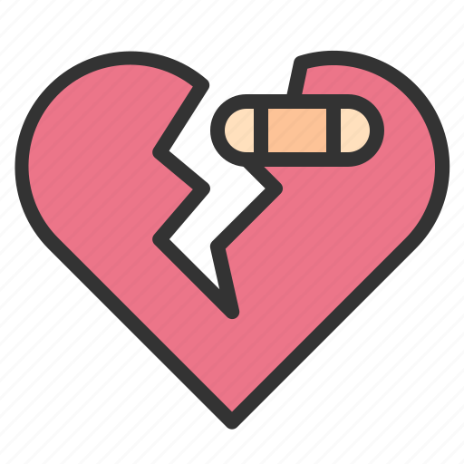Broken, heart, love, romance, valentines, heartbreak, hurt icon - Download on Iconfinder