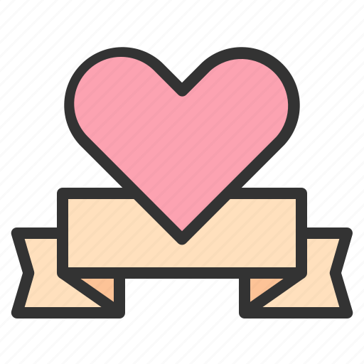 Heart, banner, love, celebration, romance, ribbon, valentines icon - Download on Iconfinder