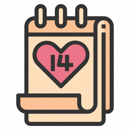 Heart, calendar, love, romance, day, romantic, valentine icon - Download on Iconfinder