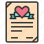 heart, marriage, certificate, love, contract, agreement, valentine 