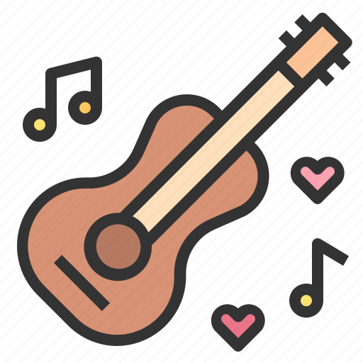 Hearts, love, romance, valentines, music, multimedia, guitar icon - Download on Iconfinder