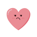 angry, heart, valentine, romantic, face, emoji, emoticon