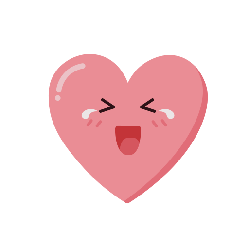 Laugh, heart, emoji, emoticon, face, expression, valentine icon - Free download
