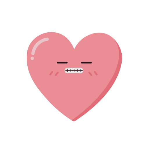 Unhappy, heart, silence, soso, expression, sad, emoji icon - Free download