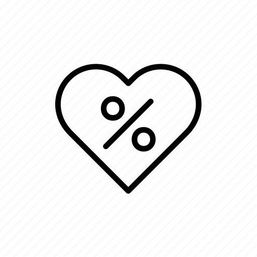 Concept, conceptual, discount, heart, love, percentage, sales icon - Download on Iconfinder