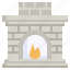 fireplace, fire, warm, living, room, chimney 