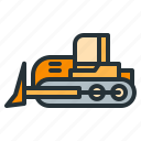 bulldozer, construction, duty, heavy, loader, machinery