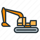 construction, equipment, excavator, heavy, machinery