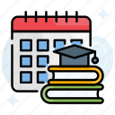 academic, year, calendar, books 