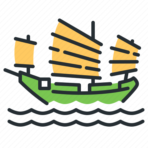 Junk, china, navigation, sailing ship icon - Download on Iconfinder