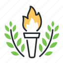 torch, olympic games, ancient greece, olive branches