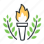 torch, olympic games, ancient greece, olive branches 