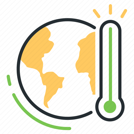 Planet, thermometer, global warming, natural disaster icon - Download on Iconfinder