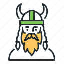 viking, warrior, horned helmet, man