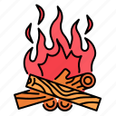 bonfire, fire, nature, campfire, camp, fireplace, firewood