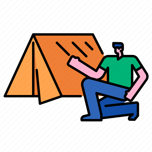 Tent, outdoor, summer, man, camp, hiking, camping icon - Download on Iconfinder