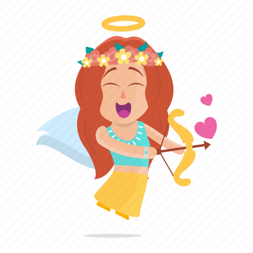 Avatar, cupid, emoji, emoticon, hippie, woman icon - Download on Iconfinder