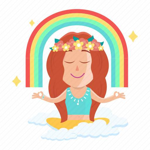 Avatar, emoji, emoticon, hippie, meditation, woman icon - Download on Iconfinder