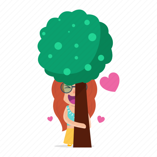 Avatar, emoji, emoticon, hippie, hugger, tree, woman icon - Download on Iconfinder