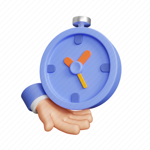 Time management, time, clock, timer, job, career, work 3D illustration - Download on Iconfinder