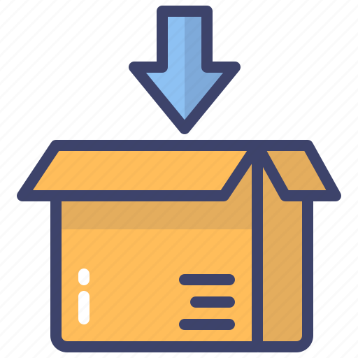 Box, in, delivery, package, down icon - Download on Iconfinder