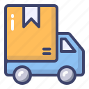 courier, delivery, truck, shipping, box