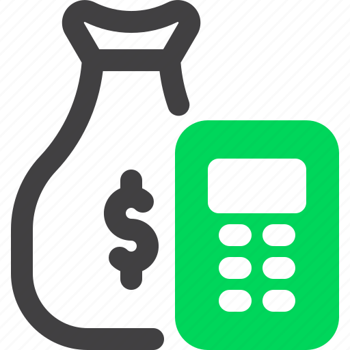 Calculate, budget, money, bag, calculator, finance icon - Download on Iconfinder