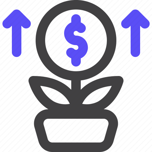 Growth, plant, coins, money, finance icon - Download on Iconfinder