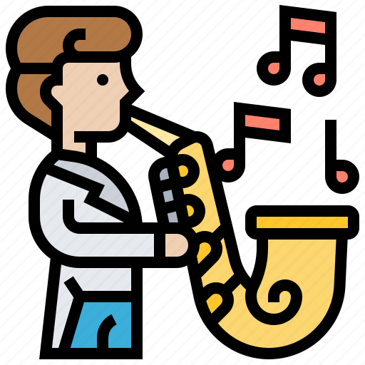 Band, instrument, jazz, musician, saxophonist icon - Download on Iconfinder